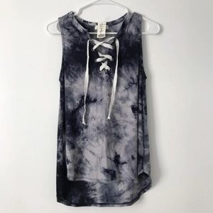 Navy Blue Tie Dye Tank Top